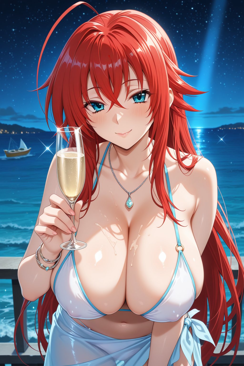 Rias on a midnight yacht